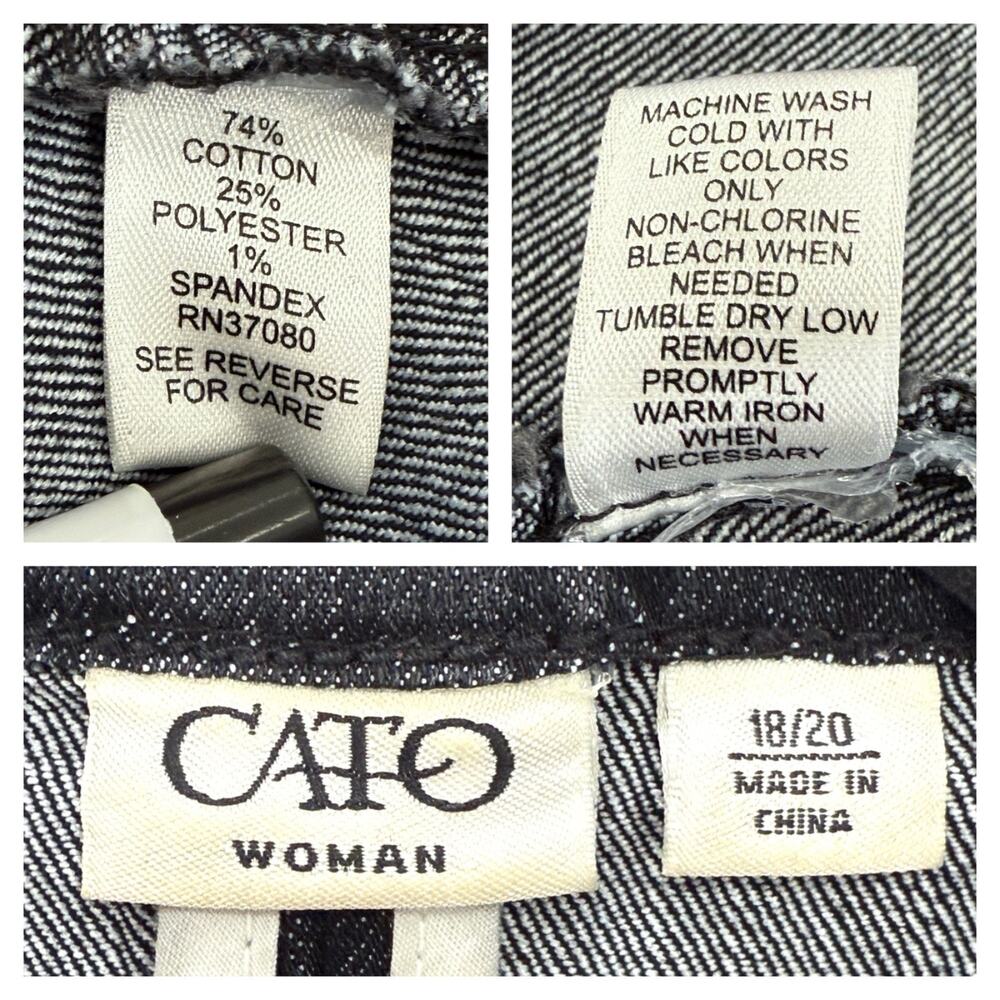 Cato Woman Denim Top Jacket Women's 18/20 Heathered Black Office Wear Workwear - Picture 6 of 8